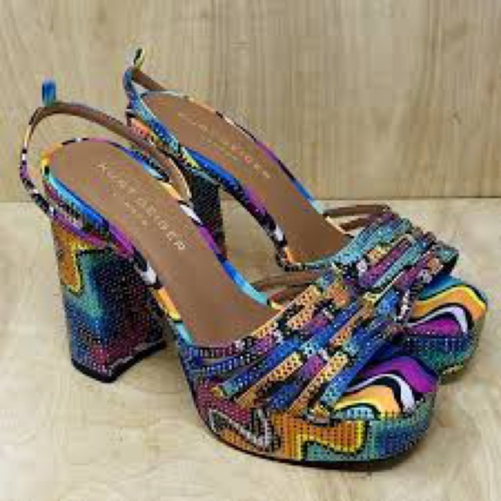 Brand New Kurt Geiger Brixton Multicolor BLING Crystal  Platform Sandals 39